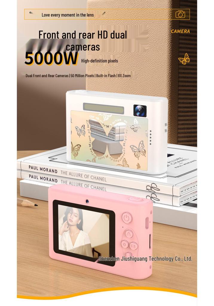 HD Portable Cartoon Camera for Students and Vloggers