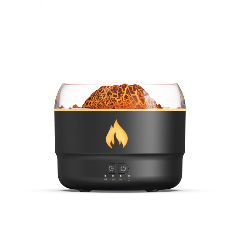 Volcano Aromatherapy Flame Humidifier – 7-Color Night Light with Fine Spray for Home and Bedroom