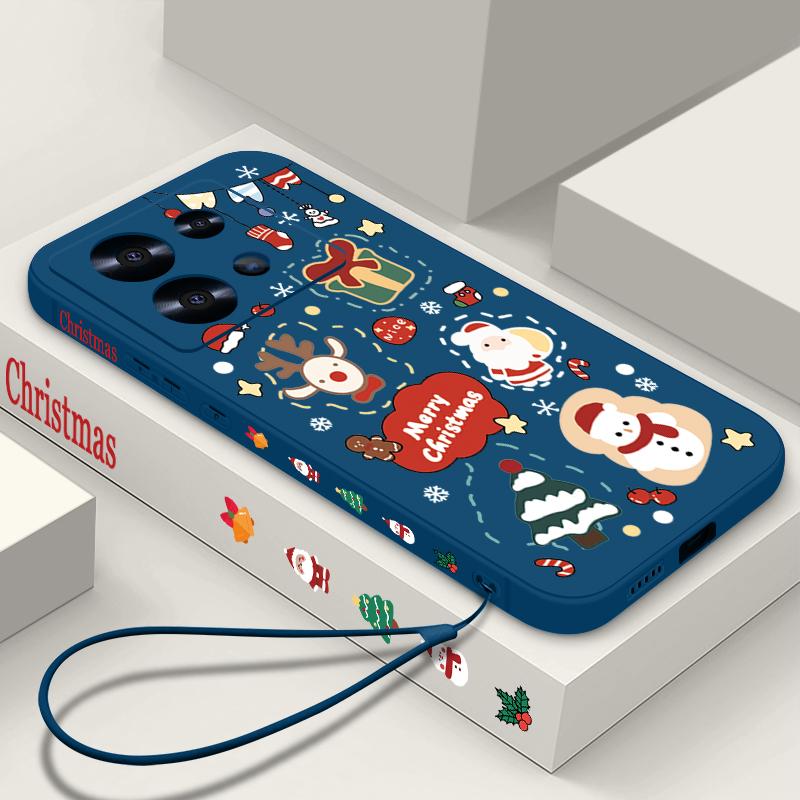 Cartoon Christmas Print Case For Xiaomi Redmi Note 14 13 Pro Plus 5G Note 11 12 13 14 Pro 13C 14C 4G Clear Soft TPU Phone Cover