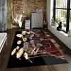 Gold and Bronze Musical Drum Set Art Carpet for Home Decor Suitable for Use As an Anti-slip for Living Room Bedroom Sofas