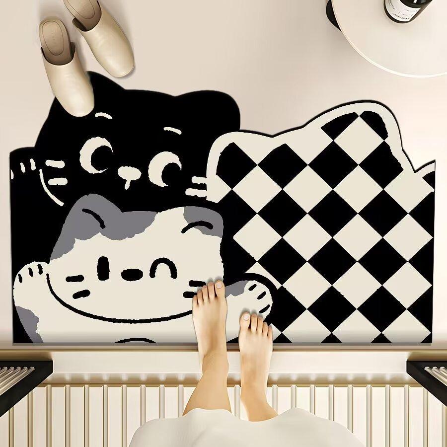 Diatom Mud Style Floor Mat Household Bathroom Floor Mat Entrance Door Mat Bathroom Absorbent Foot Mat