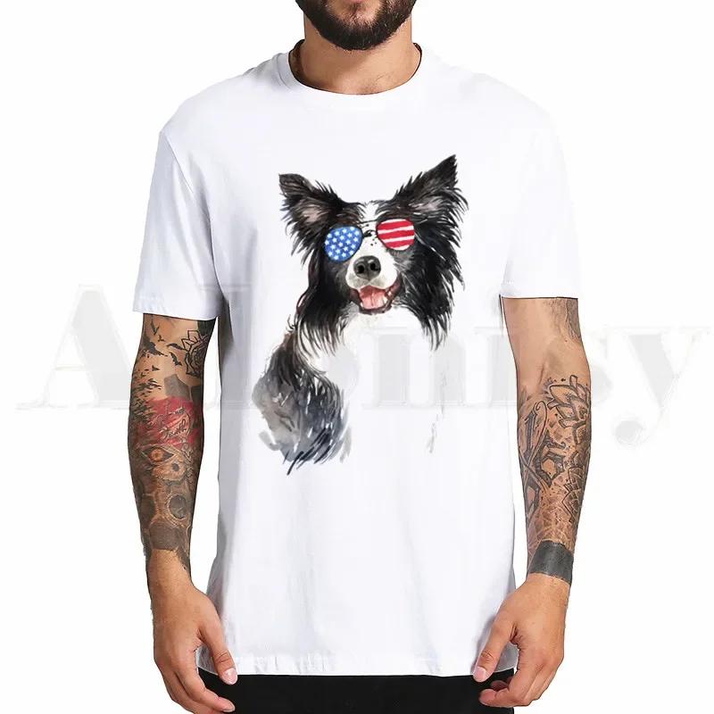 Border Collie Print Tshirt Hip Hop Girl Print Top Tees Harajuku Dog Cartoon Funny Kawaii Art Tshirts Men Fashion Summer Tshirts