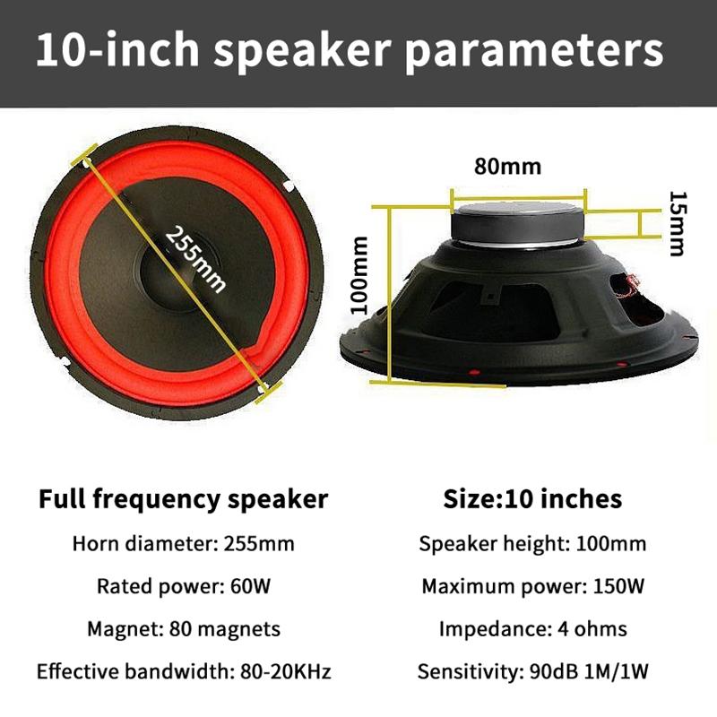 5/6/8/10 Inch Car Speakers Hifi Coaxial Subwoofer Music Full Range Frequency Car Stereo Speaker For Universal Car Home Audio