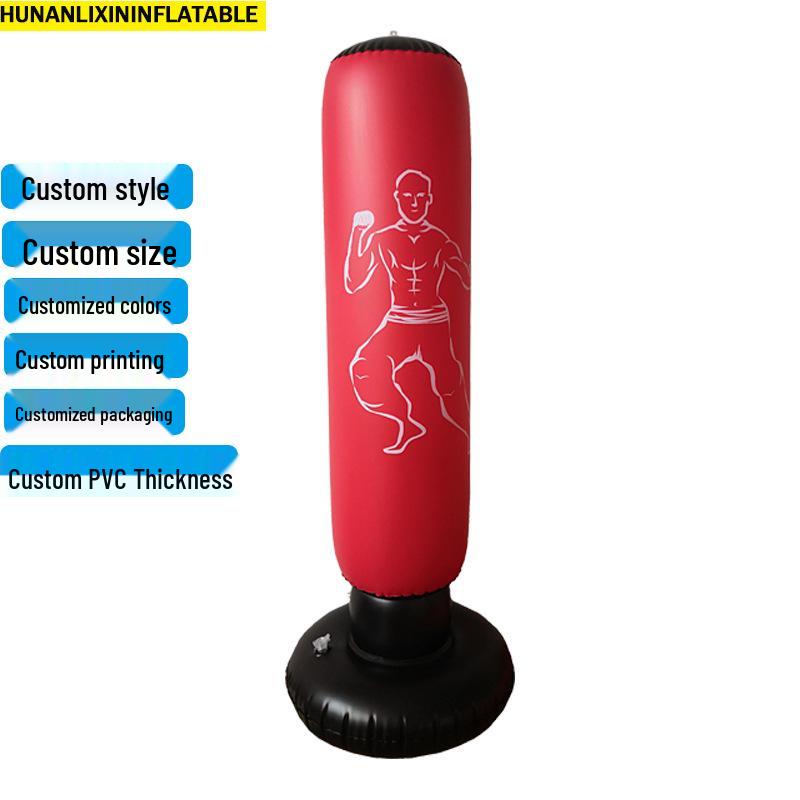 Kids Inflatable Punching Column Toy - Boxing & Taekwondo Exercise Bag Kung Fu Style PE Bag