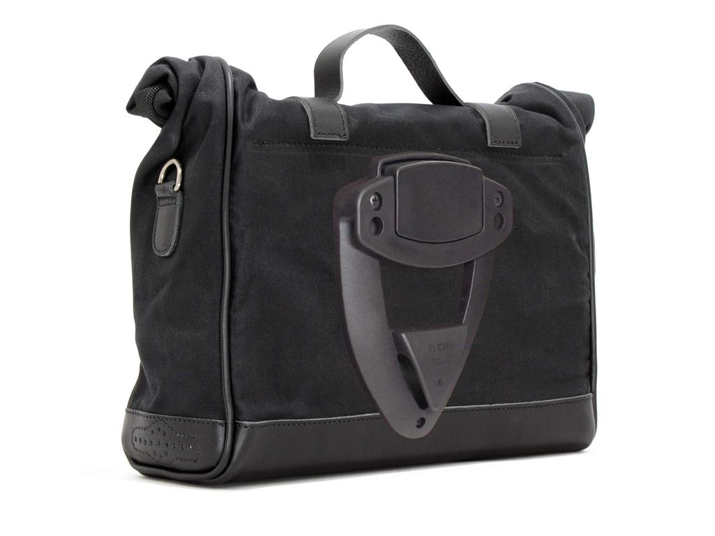 LONGRIDE Heritage Saddle Bag Roll Top Black HQR133WBLA CLICK-ON (9.5L)