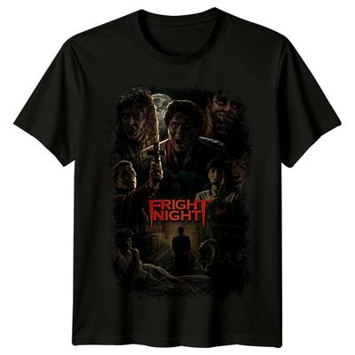Schreckensnacht (1985) Filmplakat-inspiriertes T-Shirt aus 100% Baumwolle für Herren Top Retro-T-Shirt Unisex Fans Geschenk