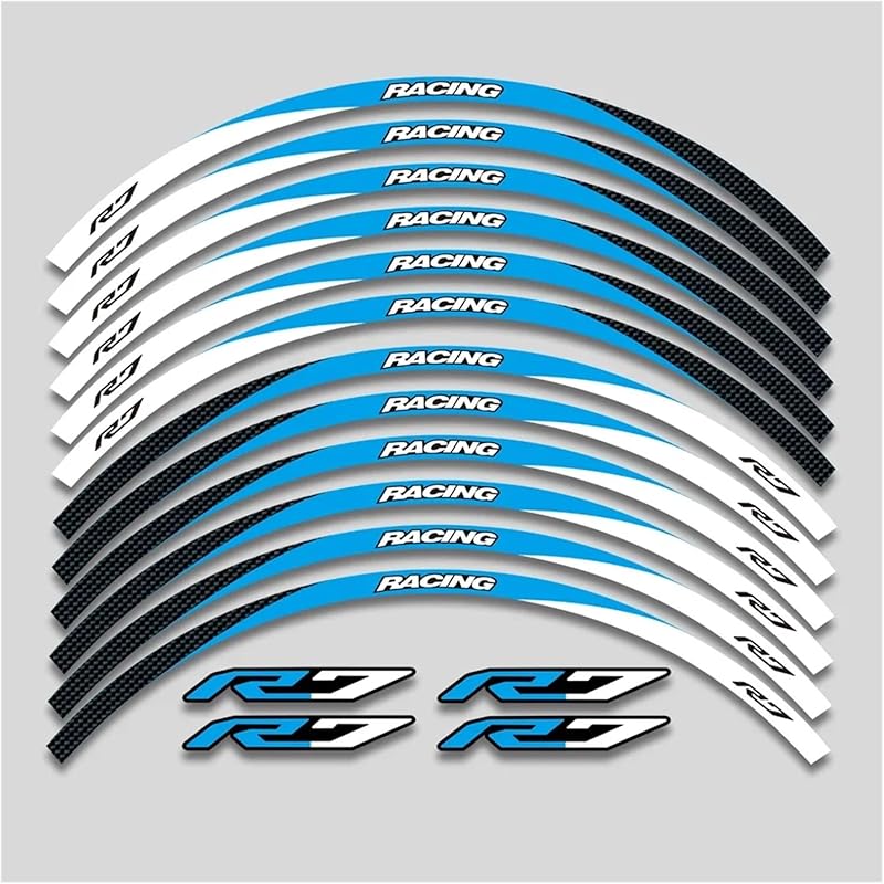 For Y&amaha for YZFR7 YZF R7 2022 2023 Motorcycle Sticker Wheel Reflective Stripe Rim Tire Waterproof Decorative Decals Set Rim Tape Decal(1 Style A