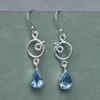 Blue Topaz Gemstone Earring, 925 Sterling Silver, Dangle Earring, Women Earring, Gift For her, Bezel Earring, Boho Earring