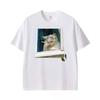 Funny Ironic Stressed Cat Meme Coquette Persian Smoking Humor Tshirt Unisex Unisex Fashion Short Sleeve High Quality Cotton T Shirt