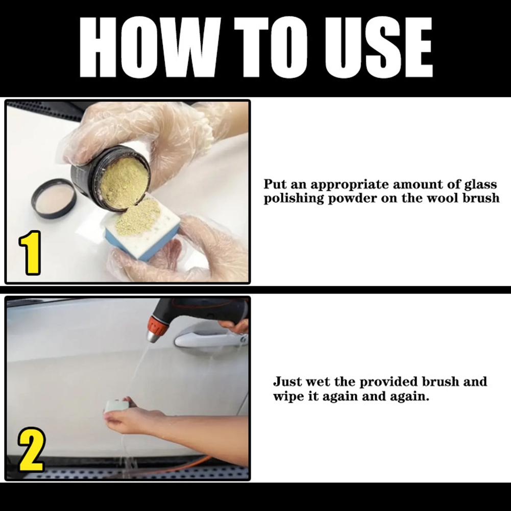 Glass Polishing Compound Powder Detergent Window Cleaner Glasses Scratch Remover Car Glass Cleaning Powder Safe Windshield