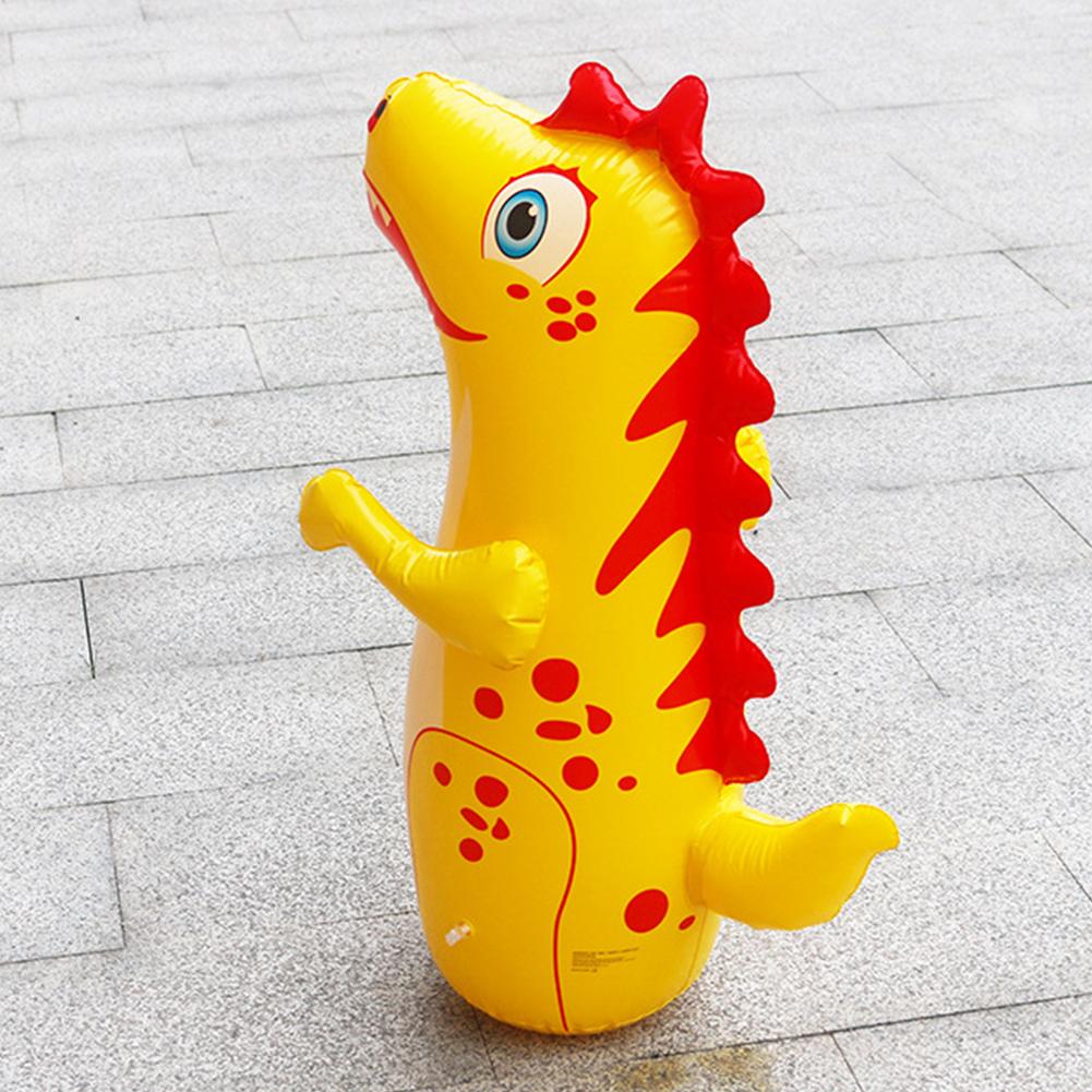 Inflatable Punching Bag Leakproof Inflatable Dinosaur Tumbler Punching Bag Bounce-Back Punch Bag for Karate Taekwondo MMA