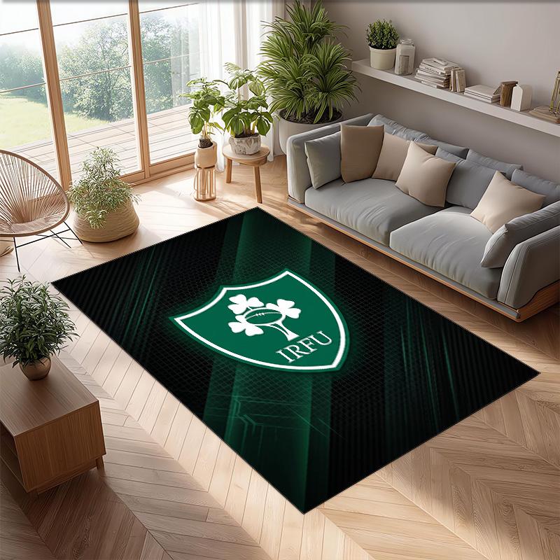 Ireland Rugby Crystal Velvet Carpet Soft Anti?Slip Floor Mat Comfortable Home Living Room Bedroom Decor Rug
