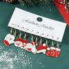 Xiaomi 5/20Pairs Christmas Enamel Alloy Dangle Earrings, Festive Xmas Drop Earrings with Christmas Tree, Santa Hat & Snowman Charms