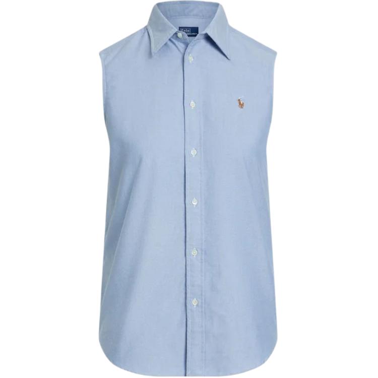 

Polo Ralph Lauren Женская майка-поло без рукавов, однобортная, светло-голубая 211968896-002 XXS