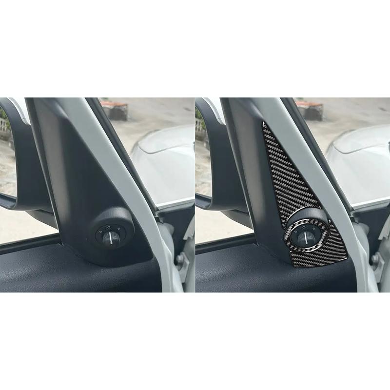 Carbon Fiber Car Accessories A-pillar Decorative Panel Set Modified Interior Trim Soft Cover Sticker For Fiat 500L 2014-