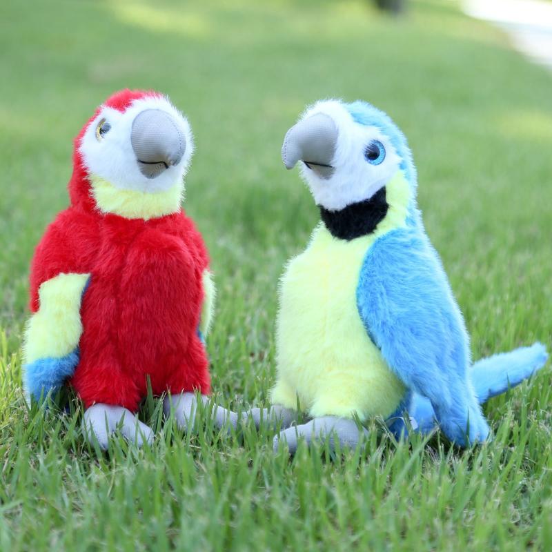 Macaw Simulated Plush Toys Cute Parrot Plushie Toy Stuffed Animal Plush Keychains Women's Handbag Pendants Kawaii Puppets