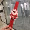 Kawaii Christmas Clap Bracelet Cartoon Plush Elk Snowman Papa Circle Funny Kids Wrist Band For Xmas New Year Party Guests Gift