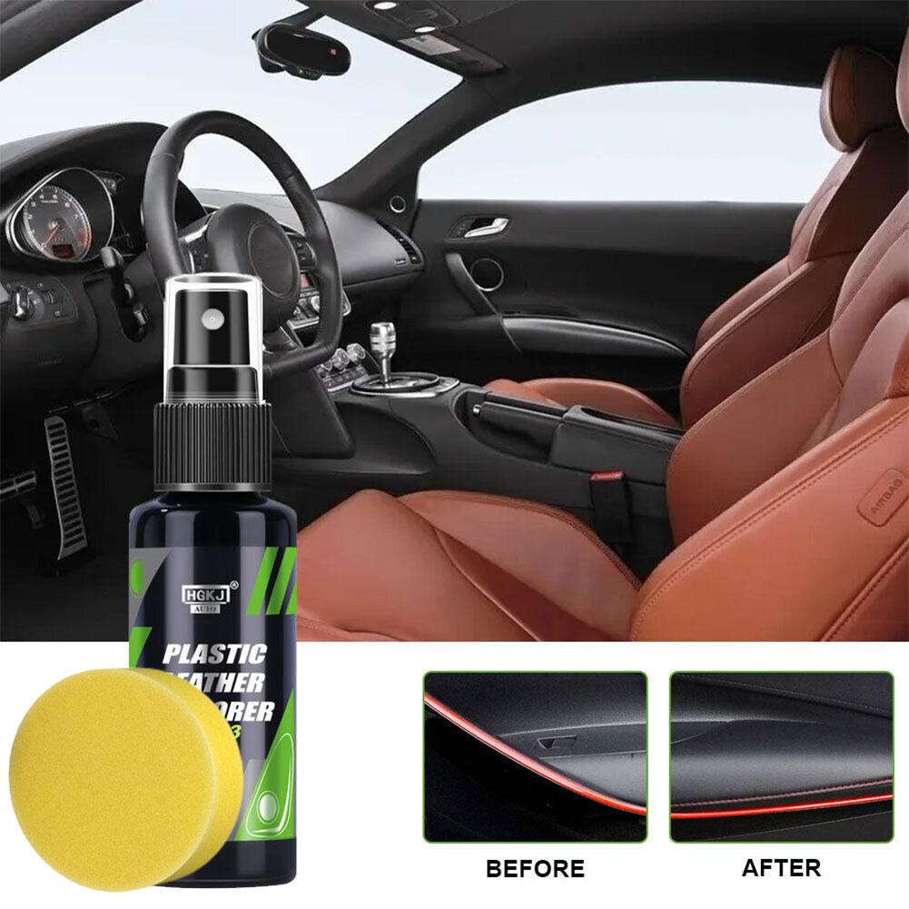 50/100/300ml HGKJ AUTO S3 Plastic Leather Refurbishment Restorer Quick Coat Agent For Car Interior Leather Renovator With Sponge