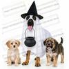 2026 Halloween Dog Ghost Costume Pet Cosplay Cape Witch Hat Robe Party Outfit Role-play Prop