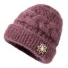 Middle Aged Elderly Women's Winter Thick Velvet Elderly Hat Warm Mother's Old Lady's Autumn Knitted Caps