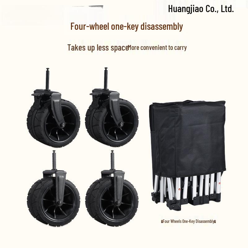 Foldable Aluminum Camping Cart: Large Capacity Outdoor Trailer for Street Vendors and Home Use
