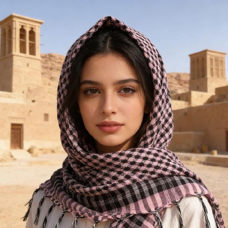 Stilvolles Unisex Arabisches Kopftuch in der Größe 100x100cm Vielseitiges Nackentuch Sonnenschutz-Accessoire mit Quasten