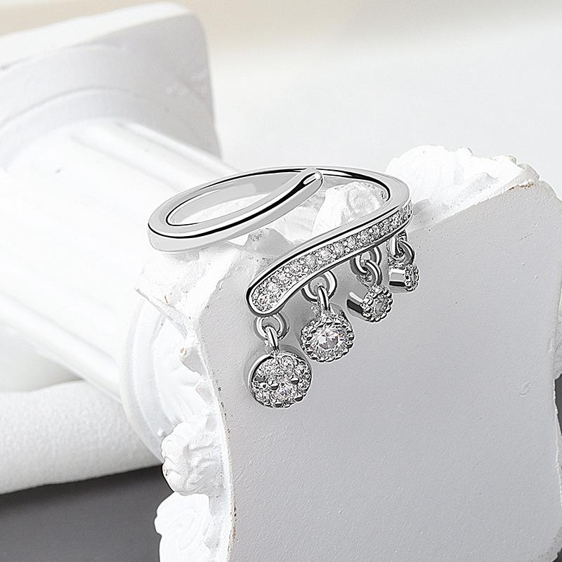 Lindon Classic Copper Alloy Zircon Ring Ladies Jewelry Wedding Promise Party Gift