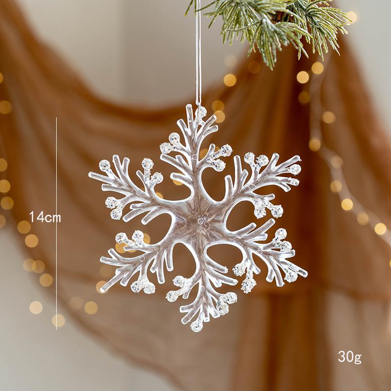 Christmas Tree Atmosphere Hanging Decoration Transparent Acrylic Craft Snowflake Deer Angel Pendant Christmas Decoration Gift