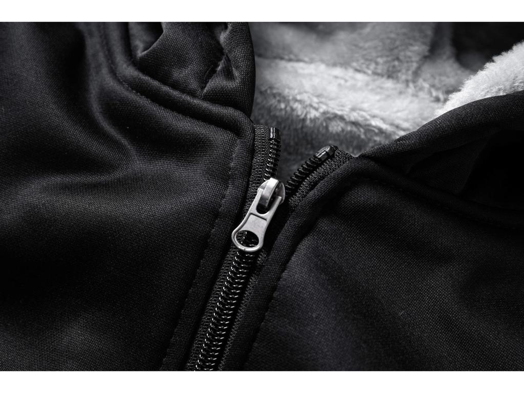 Men's Winter Thick Velvet Hoodie & Jacket Set - Warm & Casual Sportswear