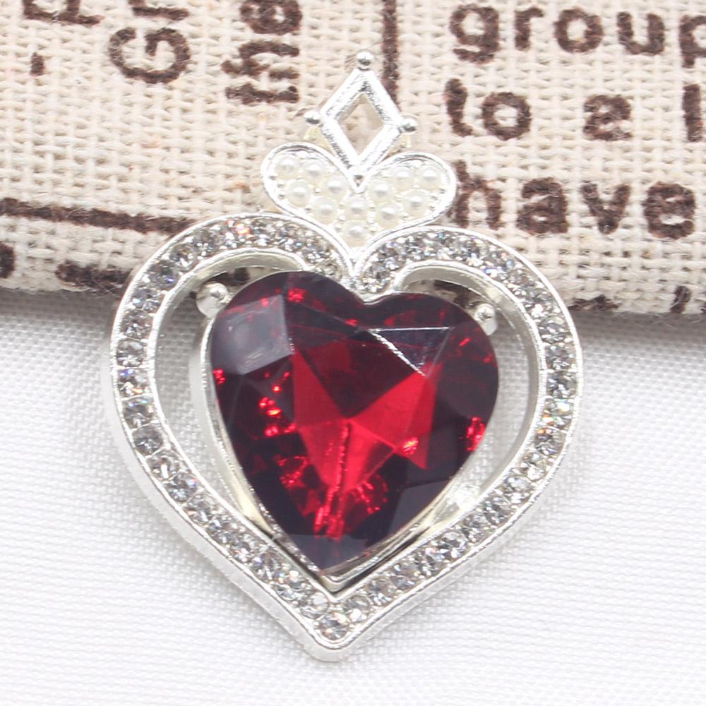 New 10 Piece 22 * 30mm Peach Heart Rhinestone Pearl Alloy Flat Bottom Button DIY Phone Case Hair Accessories Gift Box Clothing D