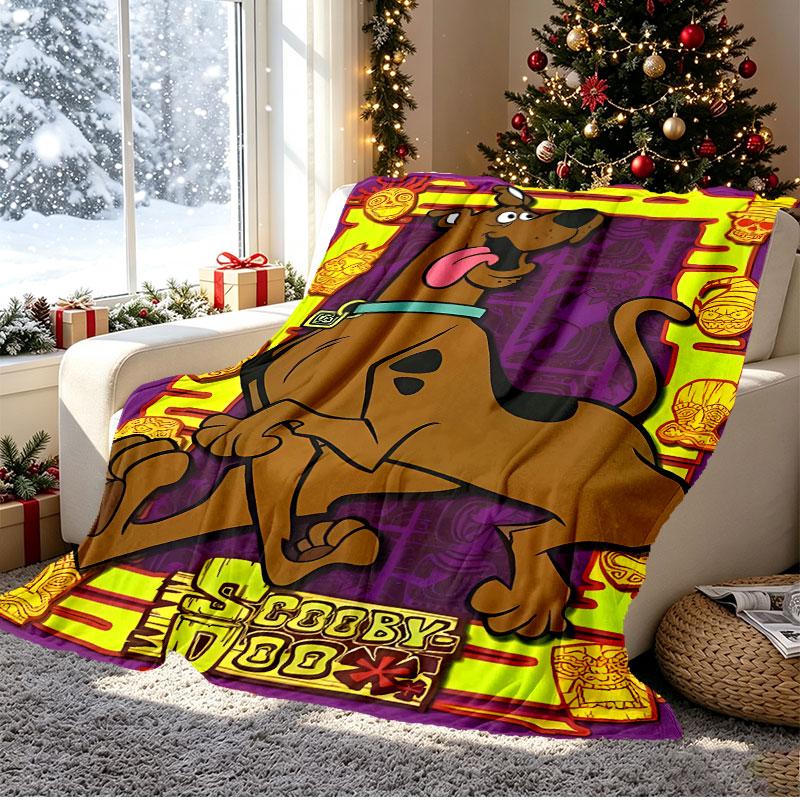 Scooby Pattern Blanket for Home Decoration, Bed, Sofa, Car Travel, Camping, Suitable for All Seasons, Birthday Christmas Gift