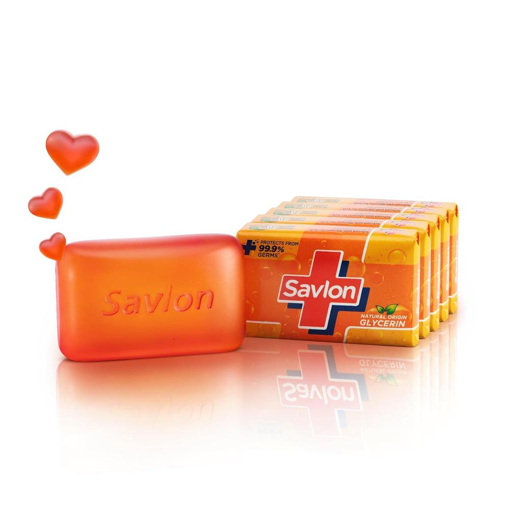 Savlon Moisturizing Glycerin Soap Bar 120gX5 Each Gentle Skin Care With Germ Protection For Men Women And All Skin Types