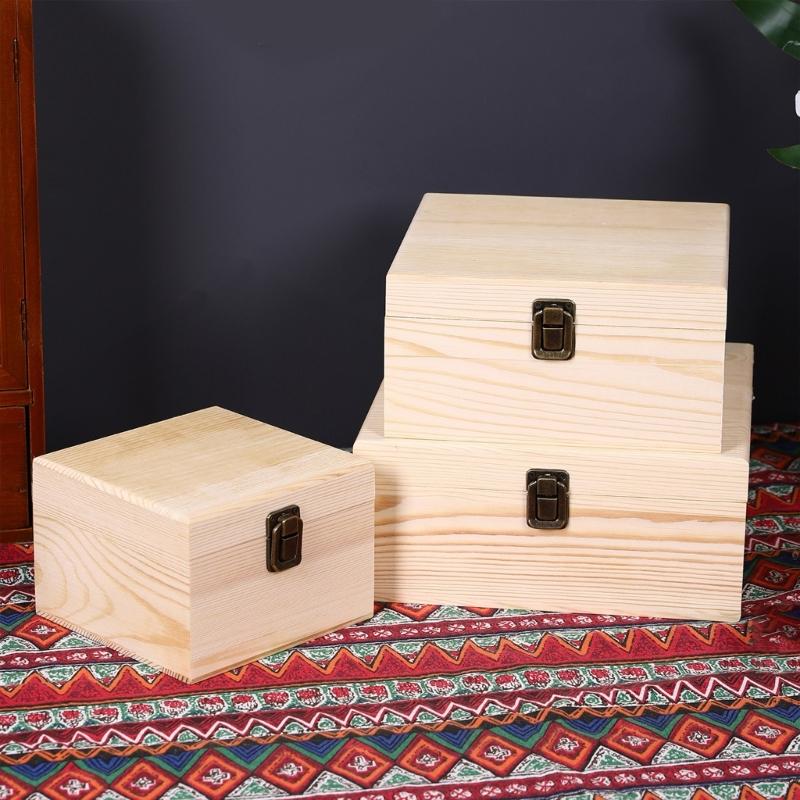 Reusable Pine Storage Box For Wedding Celebration Bridesmaid Gifts And Small Item Organization Jewelry Organiser