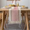 Boho Style Table Runner Patchwork Color Long Farmhouse Rustic Table Runner with Tassel Party Home Decor