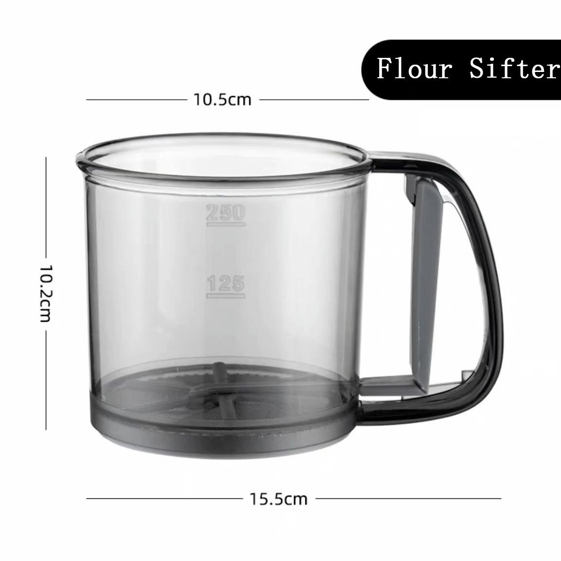 

40 ячеек полуавтоматический фильтр-сито сито для муки для торта ручное сито для муки для выпечки мерный стакан кухонная выпечка с весами серый