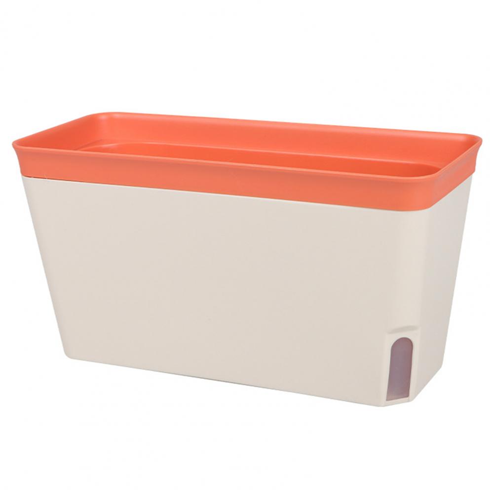 Self Watering Plant Pot Rectangle Modern Double Layer Indoor Windowsill Desktop Flower Herb Succulent Planter Box Home Gardening