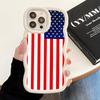 USA America Flag Wavy Edge TPU Mobile Phone Case for iPhone 17 16 15 14 13 12 11 Air Pro Max Plus Colorful Cover