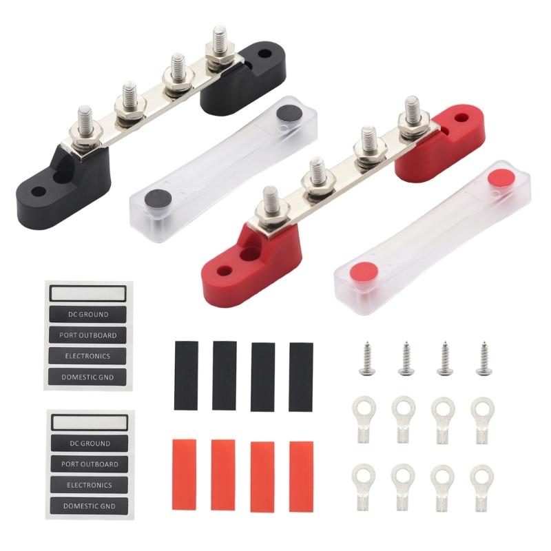 Versatile and Reliable 4 Way M6 Busbar Long lasting & Rust resistant Busbar 100A for Automotive & Marine Applications