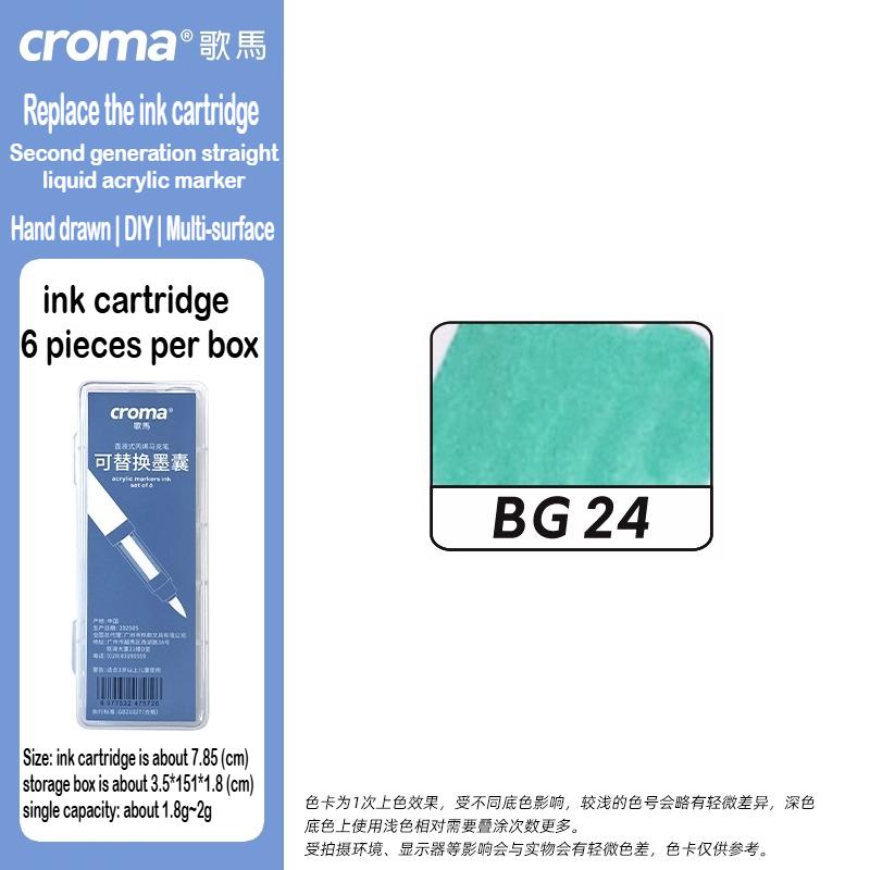 Croma 160/24 Color Replaceable Ink Refill Liquid Soft Tip Acrylic Marker Non Toxic Waterproof School Office Supplies Stationery