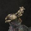 Handmade Solid Metal Swine Figure Bronze Animal Statue Sign of Strength and Courage for Shelf or Coffee Table