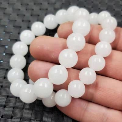 Corde à main pour homme Perle ronde Pour femme Bracelet de poignet Bracelet à perles Bijoux de mode Bracelet en pierre blanche