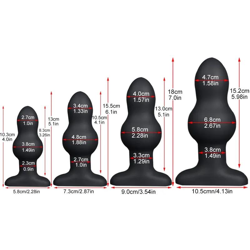 S-XL Huge Butt Plug  Adult Toys for Women Anal Dildos Liquid Silicone Soft Anal Plug G-spot/prostate Massage Anal Dilation BDSM