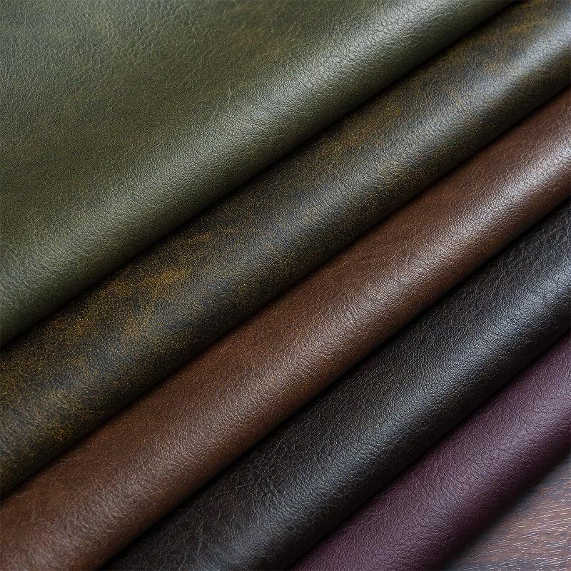 Polished Leather Material for Aged Leather Jackets, Trench Coats, Dresses, Bags, Sofas, Smooth and Waterproof Designer Fabric