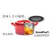 GoodPlus+ Cast Pot, 20cm, Red, Cast Iron Enamel Pot with Waterless Cooking, Steam Circulation, Enameled Exterior and Special Matte Enameled Interior,