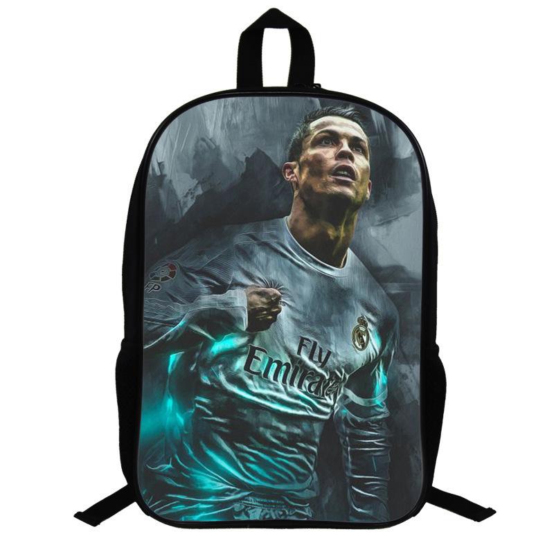 Zaino a Tema Ronaldo per Fan di Calcio Zaino per Studenti Scolastici Zaino per Bambini da 17 Pollici