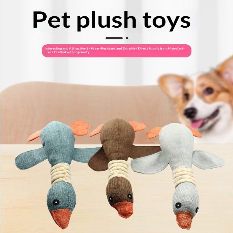 30Cm Pet Mallard Duck Dog Toy For Big Chewers Dog Squeaky  Goose Puzzle Training Toys Cute Soft Dog Chew Toy With Squeaker