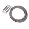 50M Stainless Steel Cable Kit 2MM Wire Rope with M2 Aluminum Ferrules for Hanging Tying Trellis Gardening Climbing
