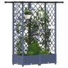 Elevated Planter with Trellis and Hanging Roof Gray 124 X 40 X 123 Cm PP