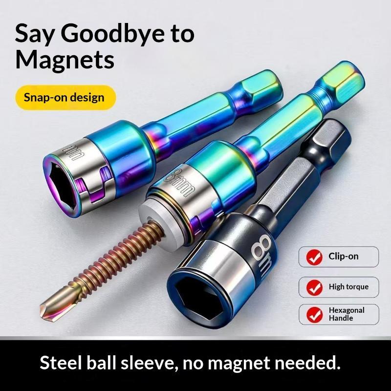 8Mm Non-Magnetic Impact Socket High Torque Cr-V Steel Socket Bits Hex Shank Nut Screwdriver Driver Impact Drivers Socket Adapter