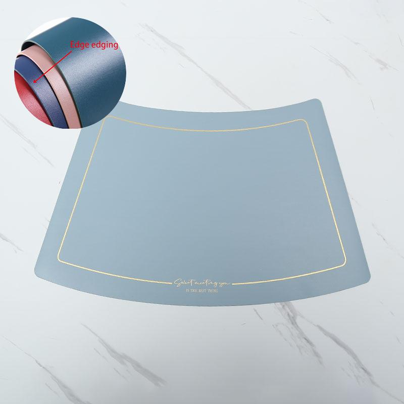 Scalloped Leather Placemat Table Mat Oil-Water-Proof And Heat-Insulating Household PU Table Coasters Kitchen Device Sets